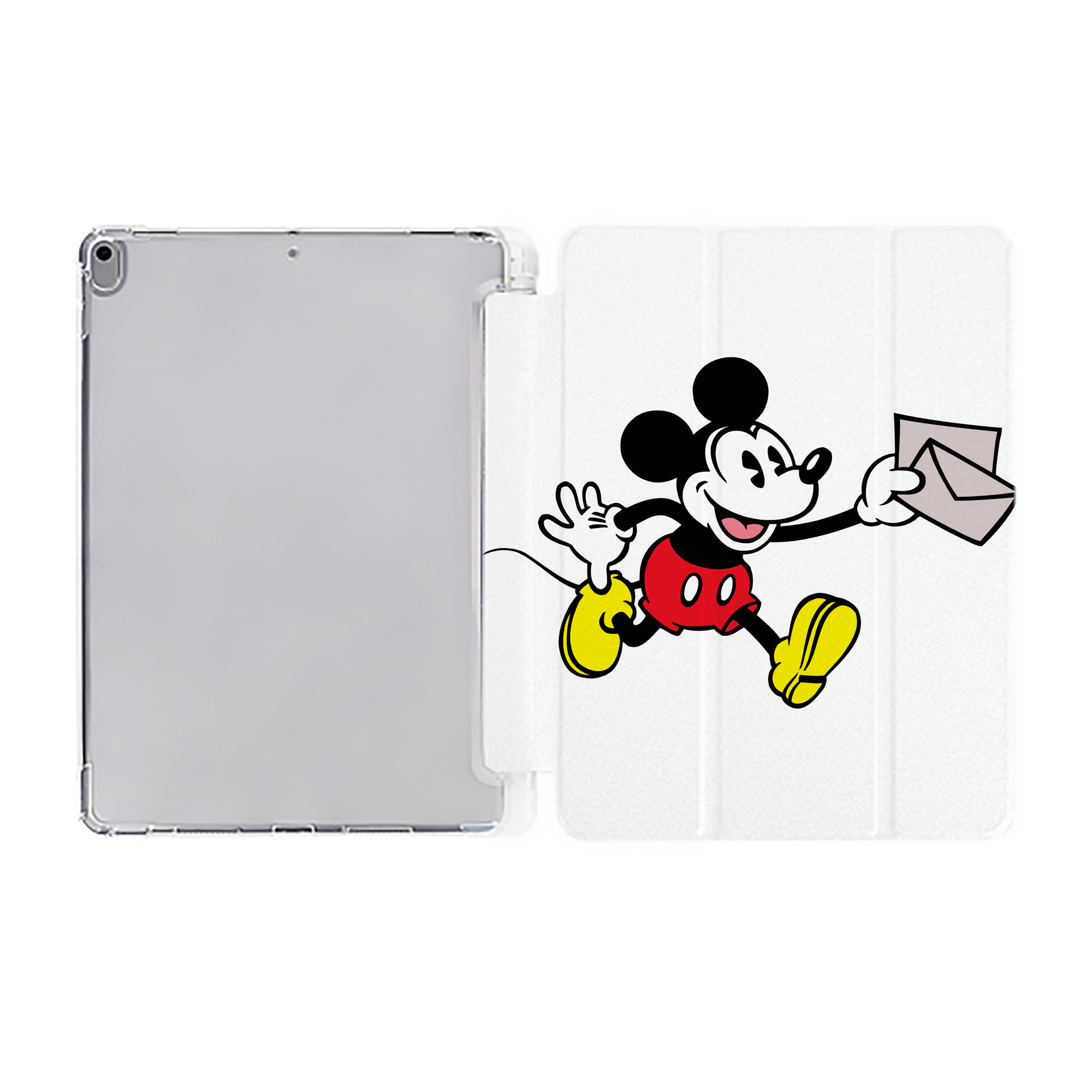 （画像用） ミッキーマウス Mickey Mouse IPad ケース ペン収納付き 三つ折りスタンド PUレザー×シリコン 対応機種9.5/10.5/10.9インチ